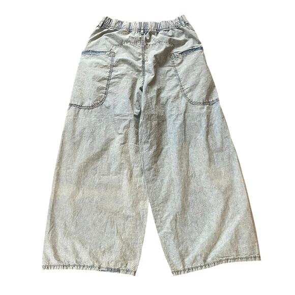 We the Free Shibuya Pull On Wide Leg Slouchy Smock Waist Jeans Size S Baggy Boho - Picture 2 of 8